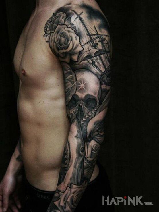 Tattoo Morski rękaw in sleeves motif on the upper arm