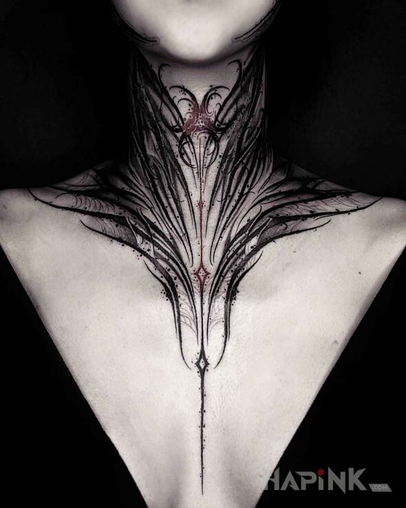 Tattoo Na ostro in other motif on the neck
