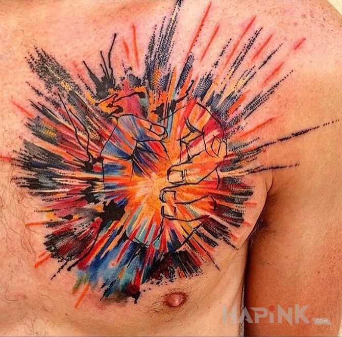 Tattoo Carpie Diem in other motif on the chest