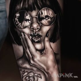 Tattoo Girlfriend on the forearm motif: 3D style: realistic