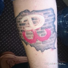 Tatuaż Polska Walcząca na nodze motyw: patriotyczne