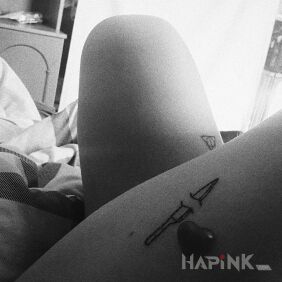 Tattoo Knife tattoo on the leg motif: objects style: minimalistic