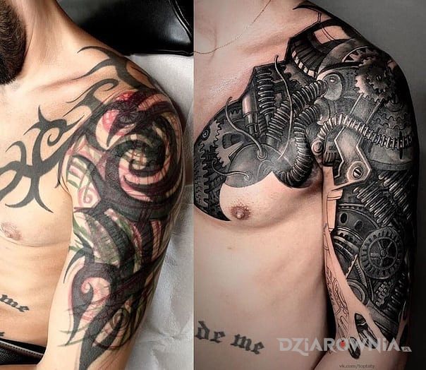 Tatuaż doskonały cover w motywie cover up i stylu realistyczne na ramieniu