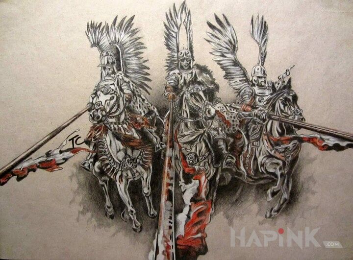 Tattoo Husaria in patriotic motif on the back
