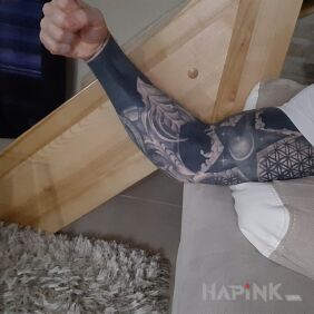 Tattoo Blackwork on the upper arm motif: sleeves style: geometric