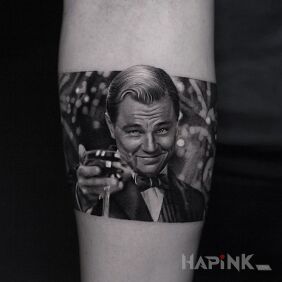 Tattoo The Great Gatsby on the forearm motif: 3D style: realistic