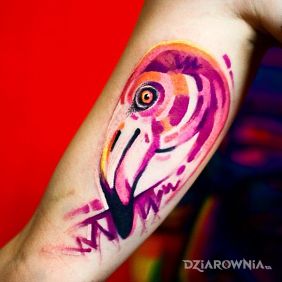 Tatuaż Flamingo na ramieniu motyw: zwierzęta