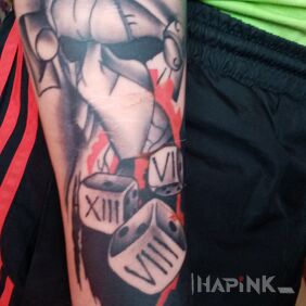 Tattoo Real life on the forearm motif: faces style: graphic / illustrative