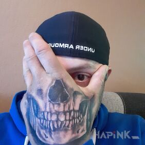 Tattoo Such on the hand motif: black and gray style: realistic