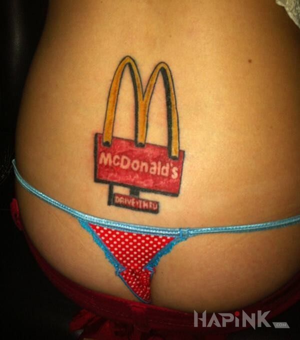 Tattoo Mc  Donald's in other motif on the back