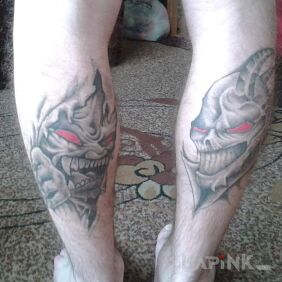 Tattoo Two rodents... on the calf motif: demons