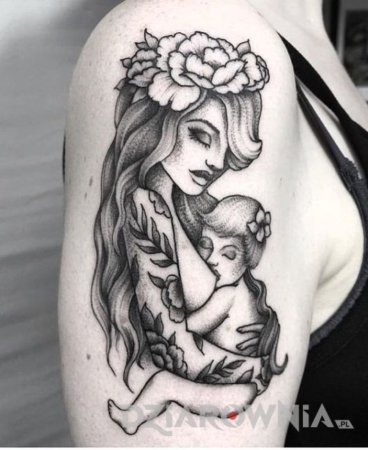 tatuaż mama z córką