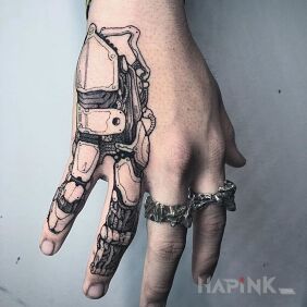 Tattoo Robo fingers on the fingers motif: other style: graphic / illustrative