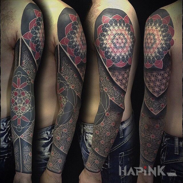 Tattoo Wizualna miazga in sleeves motif on the forearm