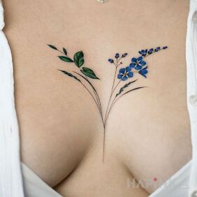 Tattoo Unforgettable on the breast motif: colorful style: realistic