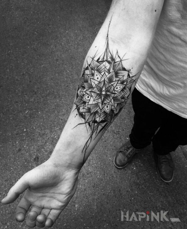 Tattoo Mandala in mandalas motif on the forearm