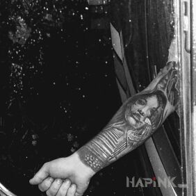 Tattoo Tattoo, sleeve on the forearm motif: faces style: realistic