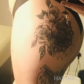 Tattoo Cover up on the buttocks motif: ornaments style: graphic / illustrative