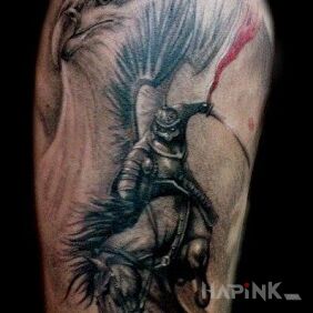 Tattoo Hussars on the upper arm motif: patriotic
