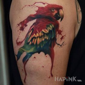Tattoo Parrot on the upper arm motif: animals