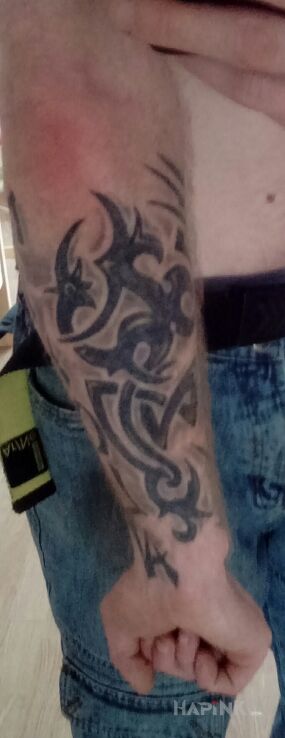 Tattoo Tribal in tribal style on the forearm