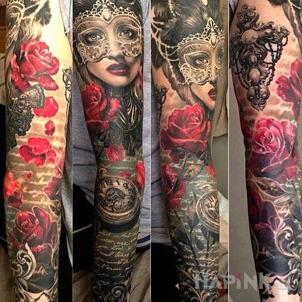 Tattoo Piękny rękaw in sleeves motif on the forearm
