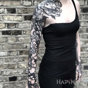 Tattoo Great composition on the upper arm motif: sleeves style: graphic / illustrative