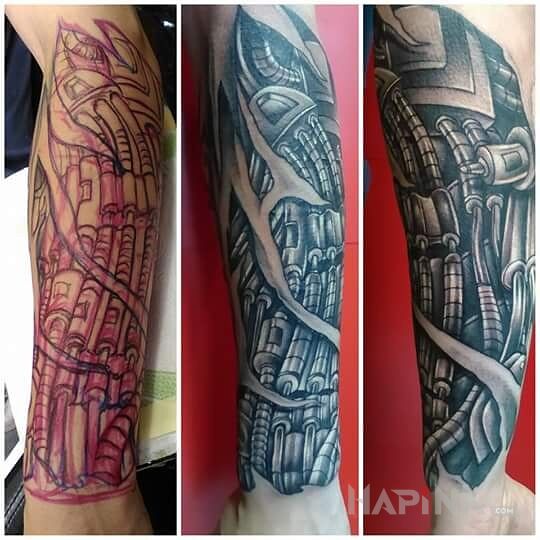 Tattoo Biomeszka... in other motif on the forearm
