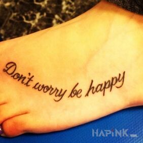 Tattoo Unique message on the foot motif: lettering