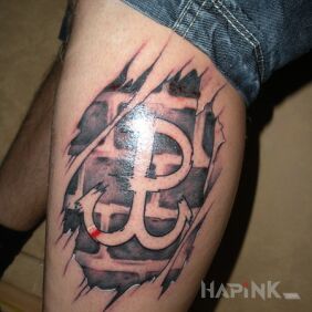 Tattoo For patriots on the leg motif: patriotic