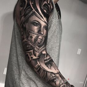 Tattoo Checkout provides silence on the forearm motif: 3D style: realistic