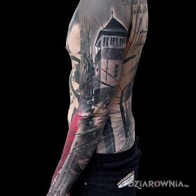 Tatuaż Więzienie na ramieniu motyw: rękawy