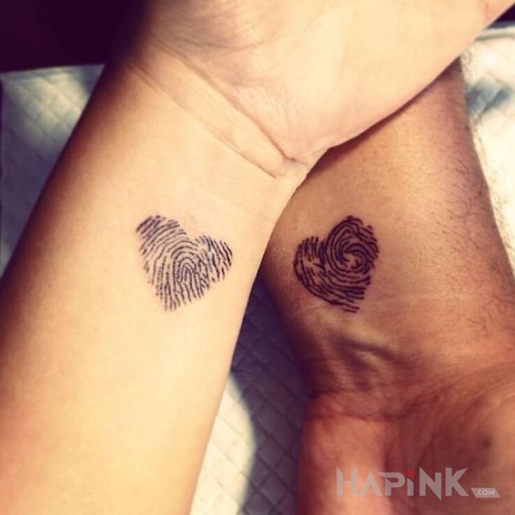 Tattoo Serducha in Love motif and minimalistic style on the wrist