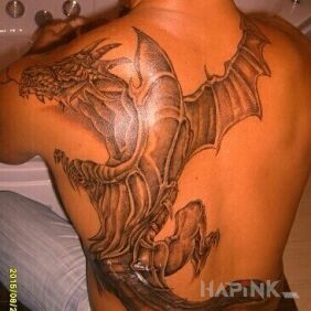 Tattoo Dragon on the shoulder blades motif: dragons