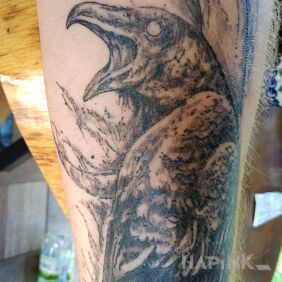 Tattoo First tattoo on the forearm motif: black and gray style: graphic / illustrative