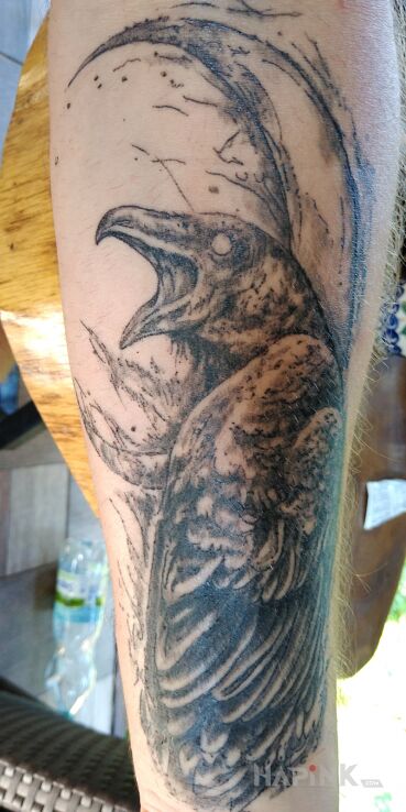 Tattoo Pierwszy tatuaż in animals motif and graphic / illustrative style on the forearm