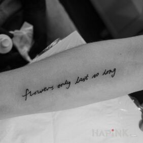 Tattoo One more inscription on the forearm motif: lettering