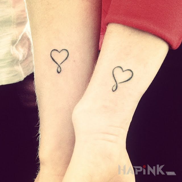 Tattoo Dla pary in Love motif on the wrist