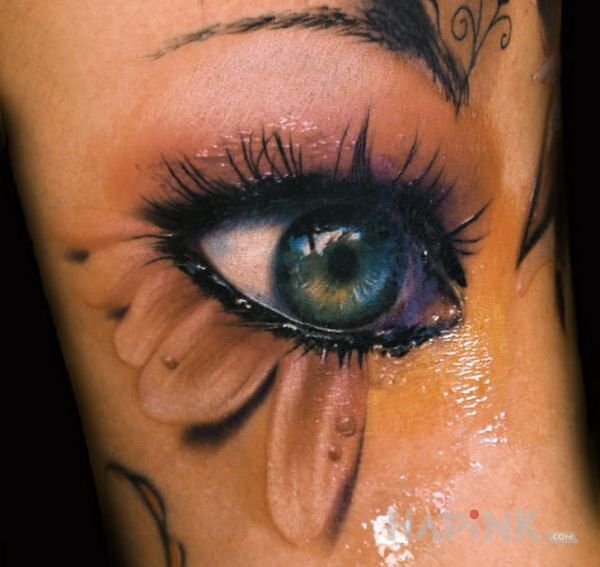 Tattoo Oko in realistic style on the upper arm