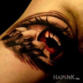 Tattoo Eye on the forearm motif: 3D