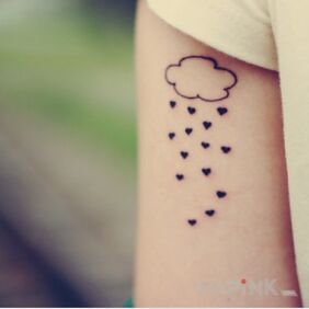 Tattoo Cloud on the forearm motif: Love