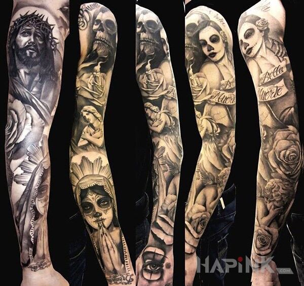 Tattoo Religijny meksyk in sleeves motif on the forearm