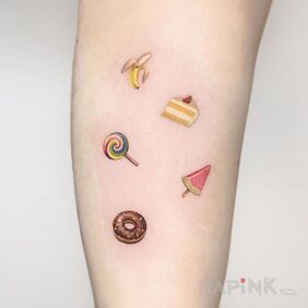 Tattoo Sweets on the forearm motif: other