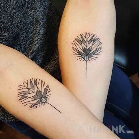 Tattoo Blowers on the forearm motif: Love style: minimalistic
