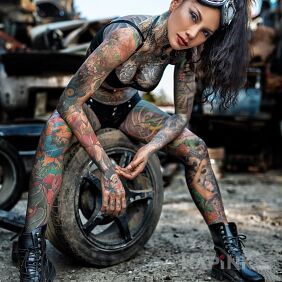 Tattoo All in colored tattoos on the chest motif: sleeves style: japanese / irezumi