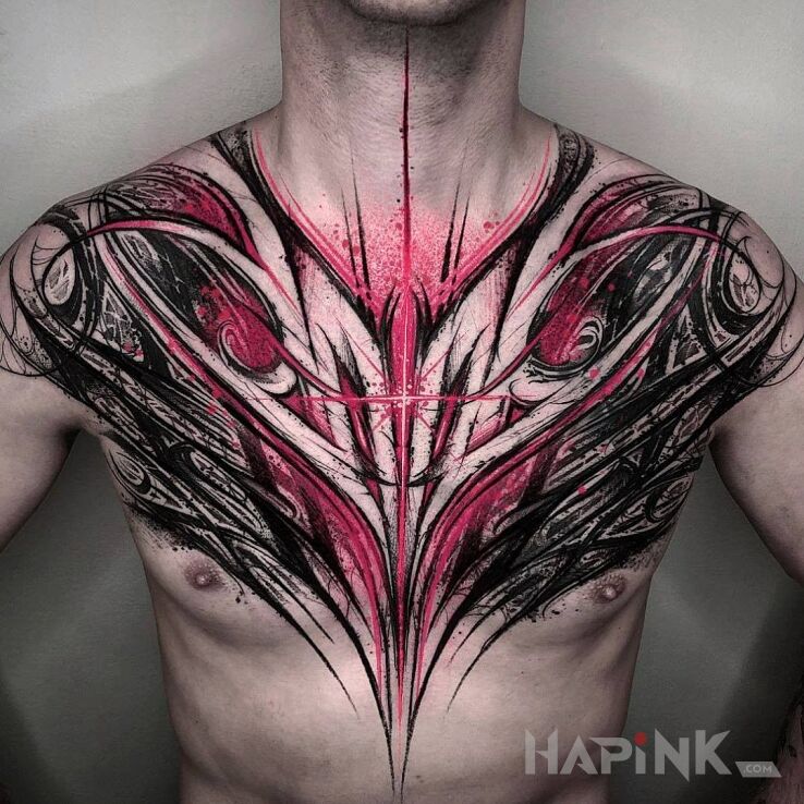 Tattoo Ostre wykończenie :D in dark motif on the chest
