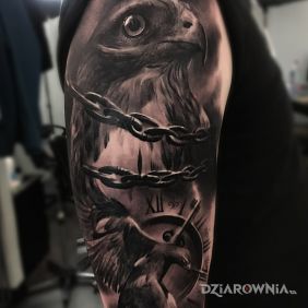 Tatuaż Orzeł na ramieniu motyw: zwierzęta styl: realistyczne