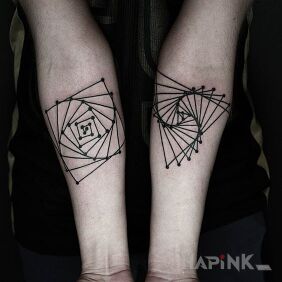 Tattoo Triangles and squares on the forearm motif: other style: geometric