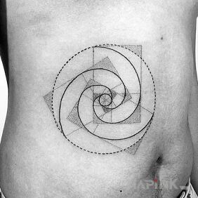 Tattoo Spiral on the stomach motif: other style: geometric