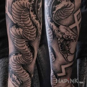 Tattoo Hose on the forearm motif: animals style: graphic / illustrative